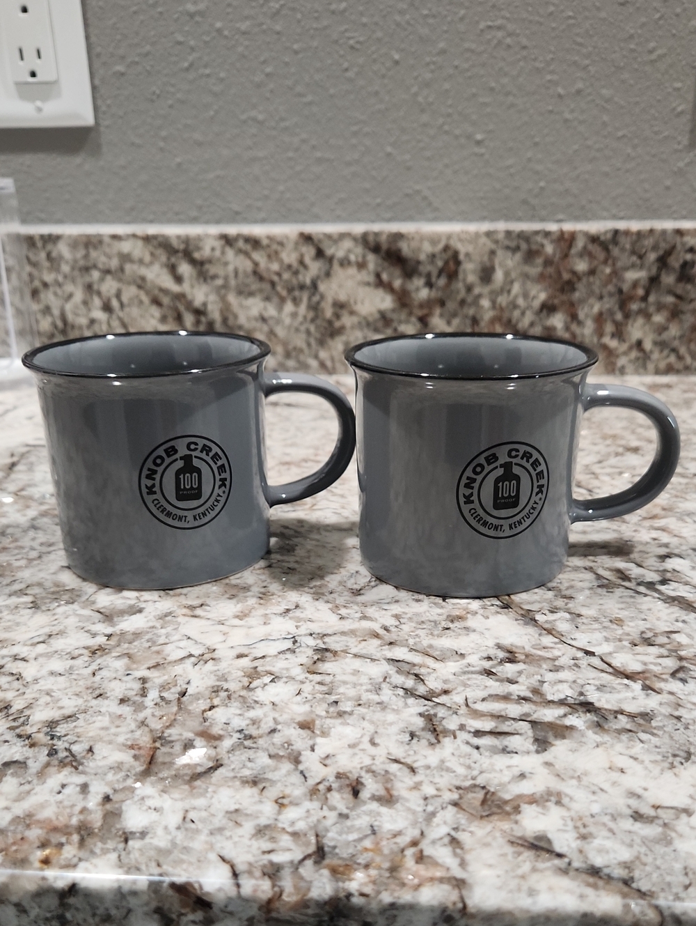 Knob Creek Gray Enamel Look Ceramic Mug - Set of 2